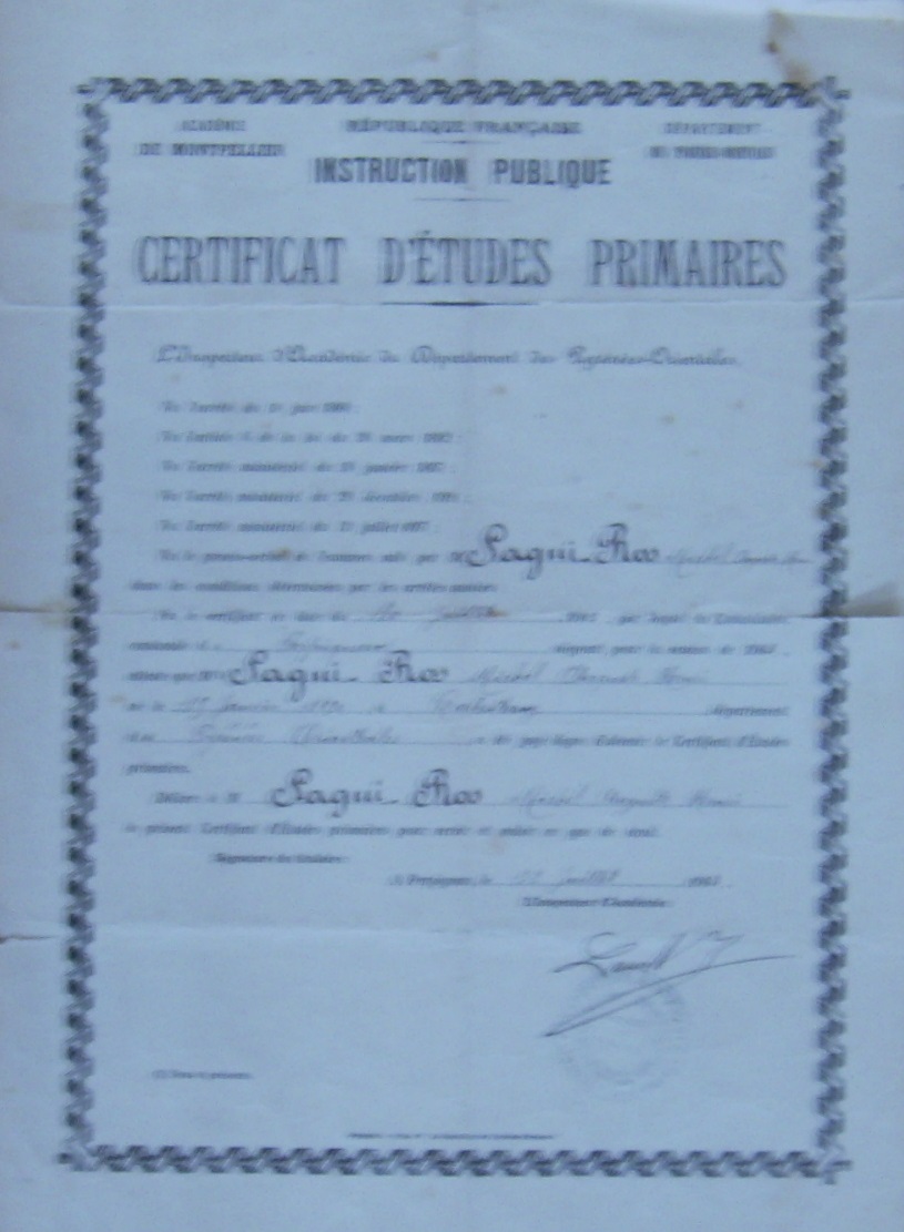 certificat d'études